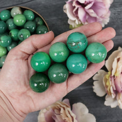 Green Grass Agate Mini Sphere - Large - 25mm - Spheres