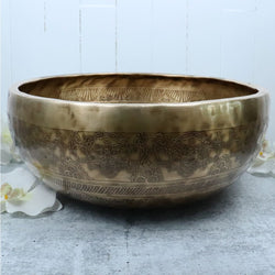 Hand-Etched Lingham Bowl with Red Mallet - Singing Bowls