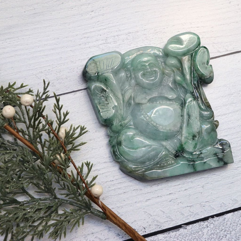 Jade Hotei the Jovial - Carvings
