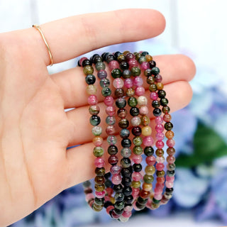 Mixed Tourmaline Beaded Bracelet - 4mm - Bracelets