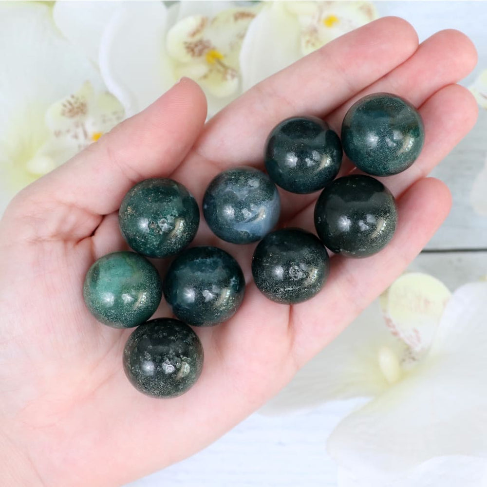 Store Moss agate sphere