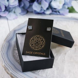 Polished Labradorite Prong Earrings