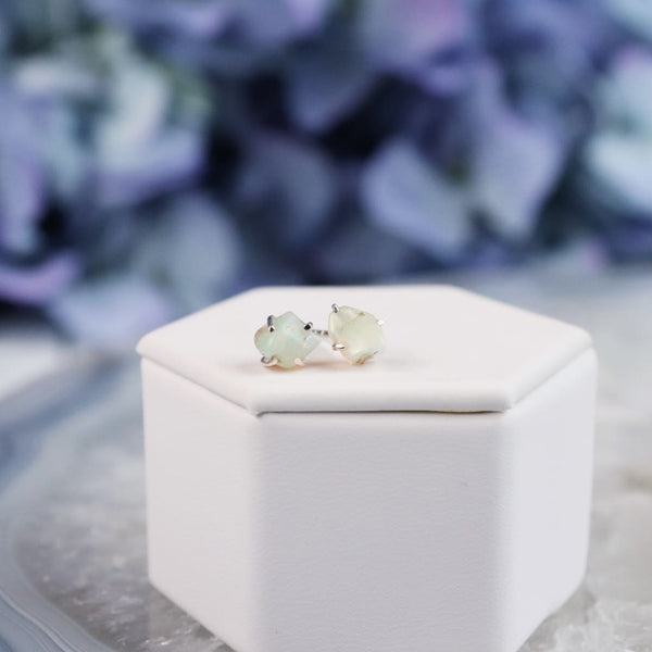 Raw Opal Gemstone Prong Earrings