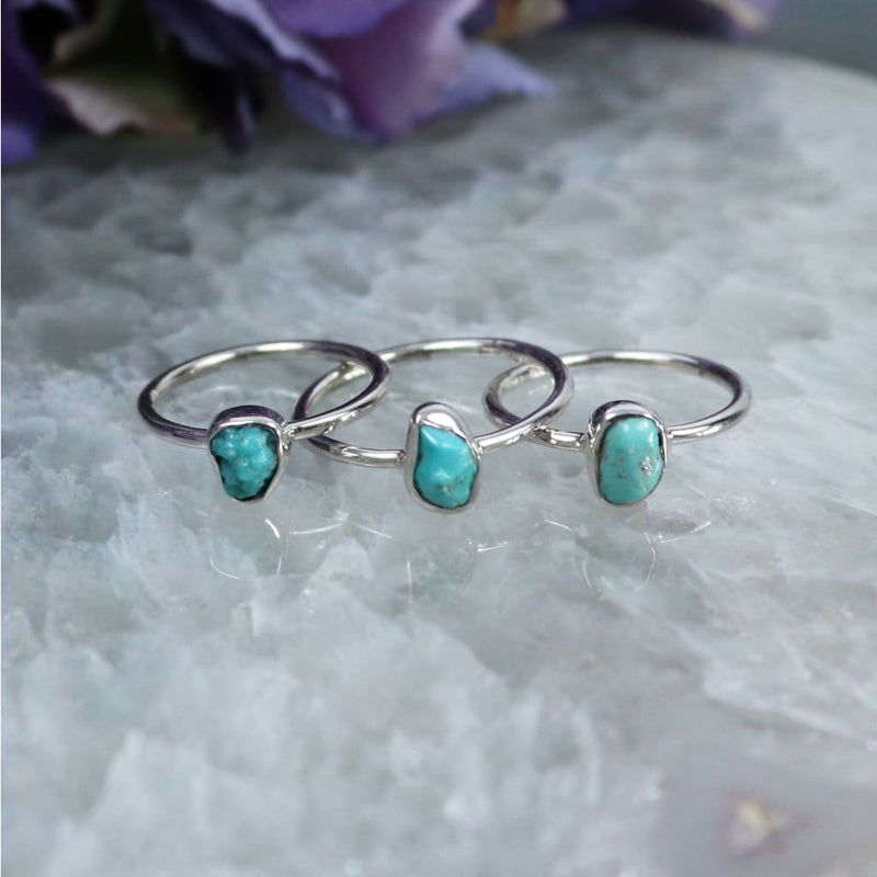 Raw Turquoise Ring - Size 4 - Rings