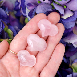 Rose Quartz Puffy Crystal Heart - Hearts