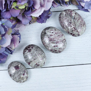 Ruby Albite Palmstone - Palmstones