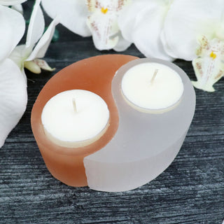 Selenite Yin Yang Candle Holder - Holders