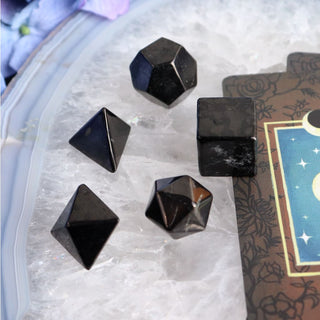 Shungite Platonic Solid Set - Carvings
