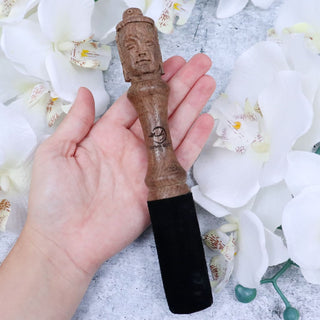 Singing Bowl Carved Mallet - Buddha - Bowls